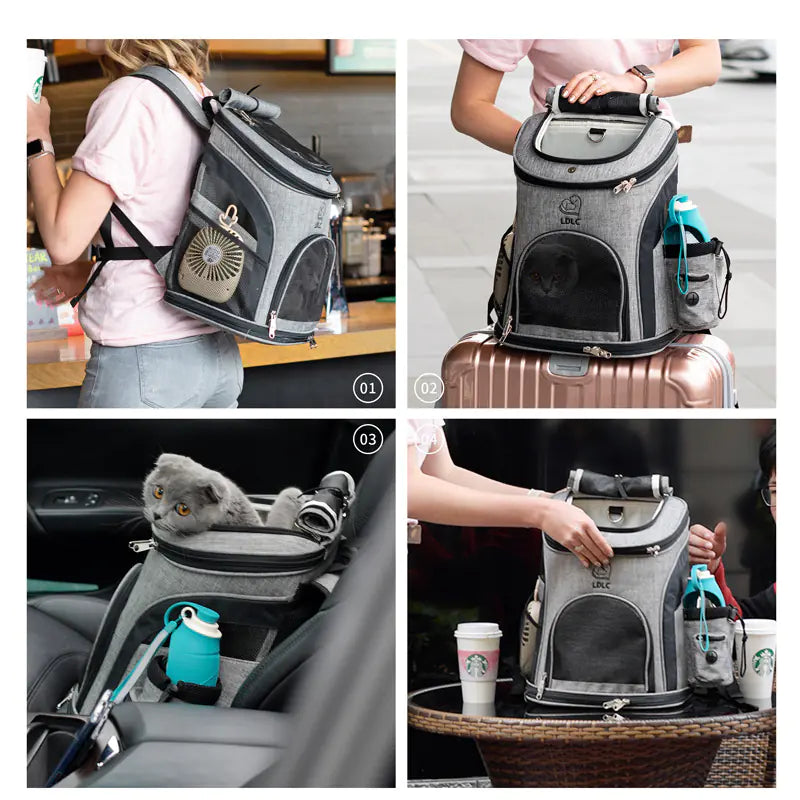 Breathable Pet Backpack for Cats and Dogs