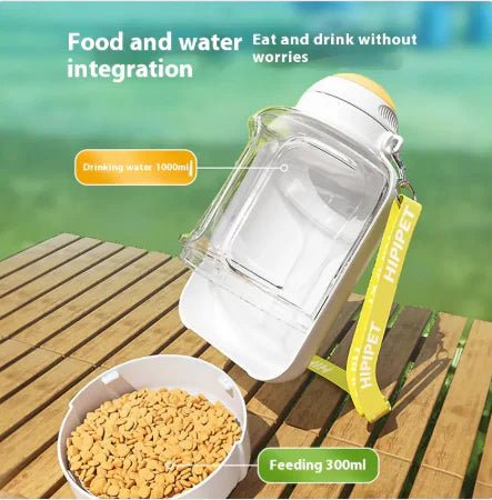 2-in-1 Pet Food & Water Bottle
