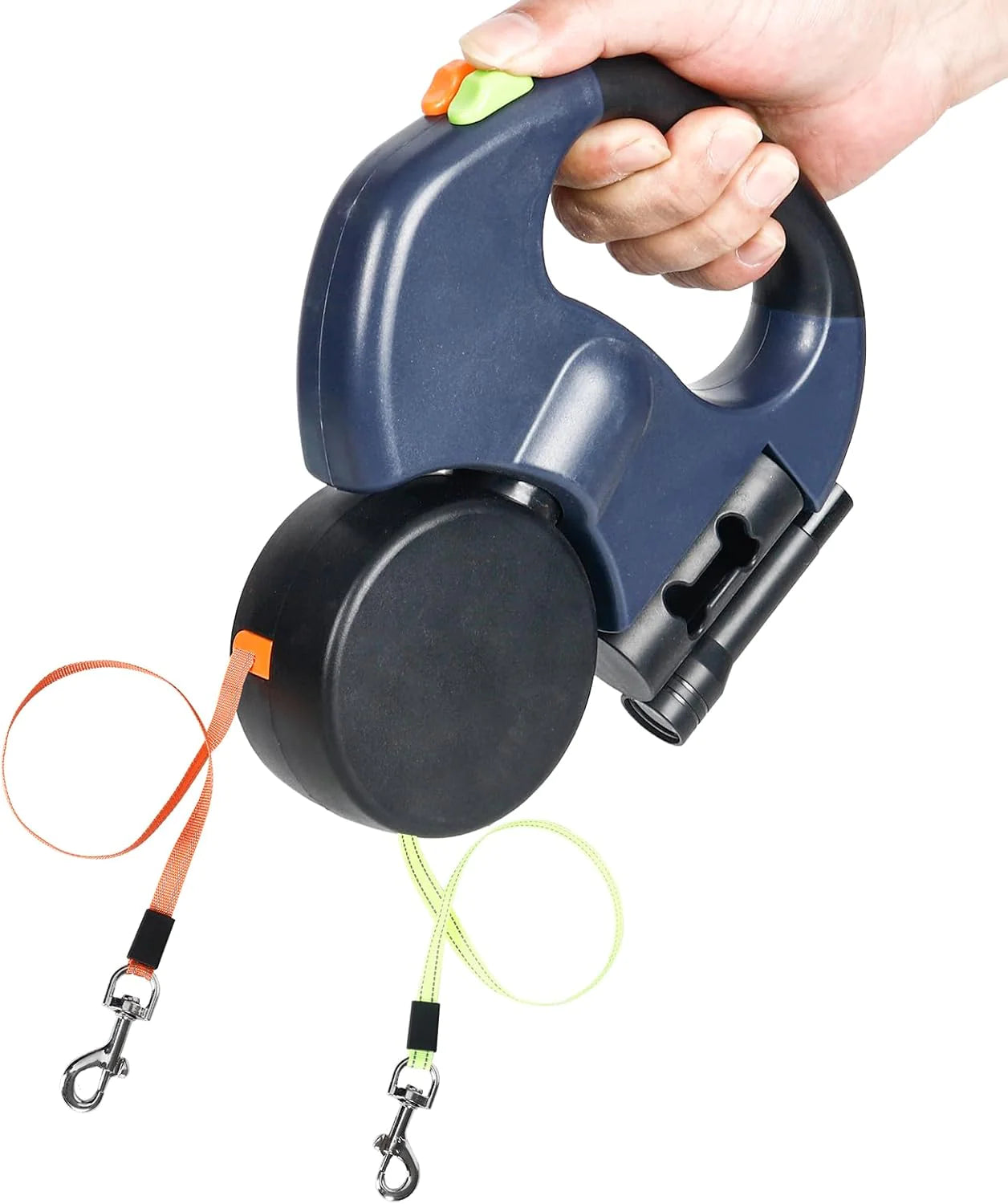 Dual Pet Leash (Retractable Reflective Lead w/360 Swivel)