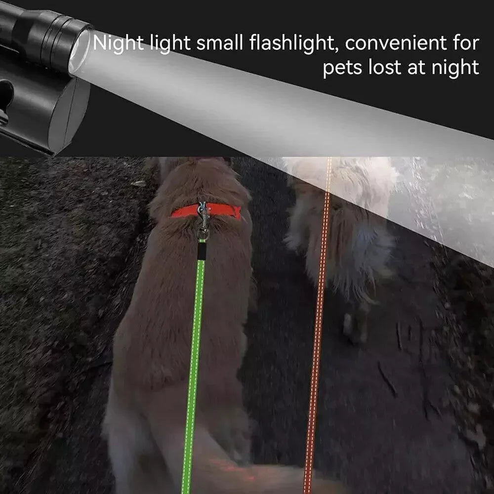 Dual Pet Leash (Retractable Reflective Lead w/360 Swivel)