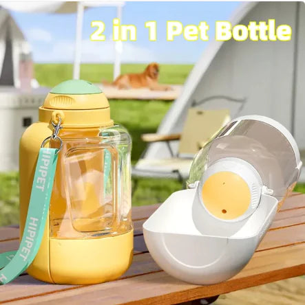 2-in-1 Pet Food & Water Bottle